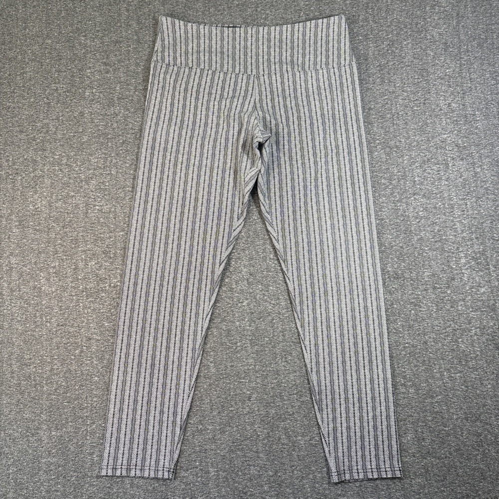 Suave Women's Knit Leggings Revolutionary Tummy Control Gray/Black Size Large